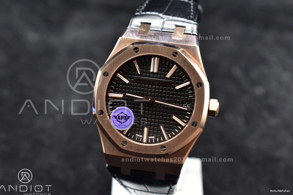 Super APSF Edition 1:1 RG 15400 41mm Oak Black Royal on Clone 1042 SA3120 Leather WaterResistant Black V Strap Textured Best Dial 0317